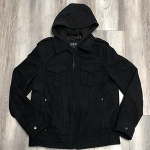 Guess Men’s M Wool Blend Zip Up Hoodie Jacket